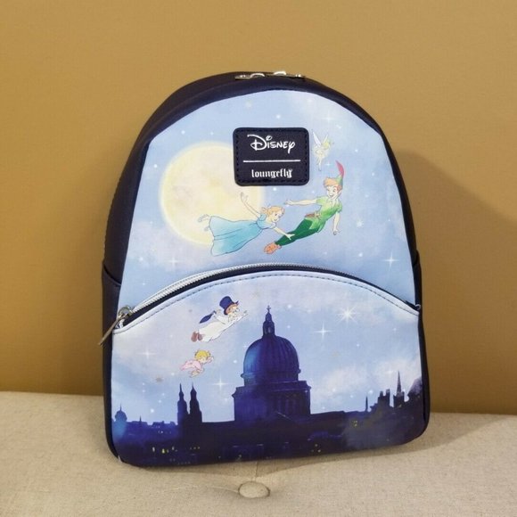 Loungefly Disney Peter Pan Flying Over City Mini Backpack NEW